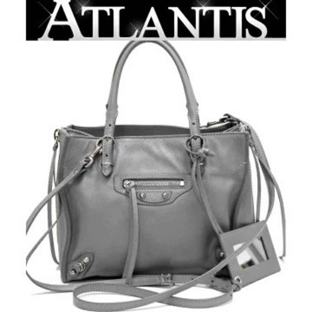 Balenciaga Paper Bag Gray Leather